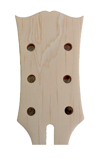 3+3 guitar headstock with three tuner holes on each side