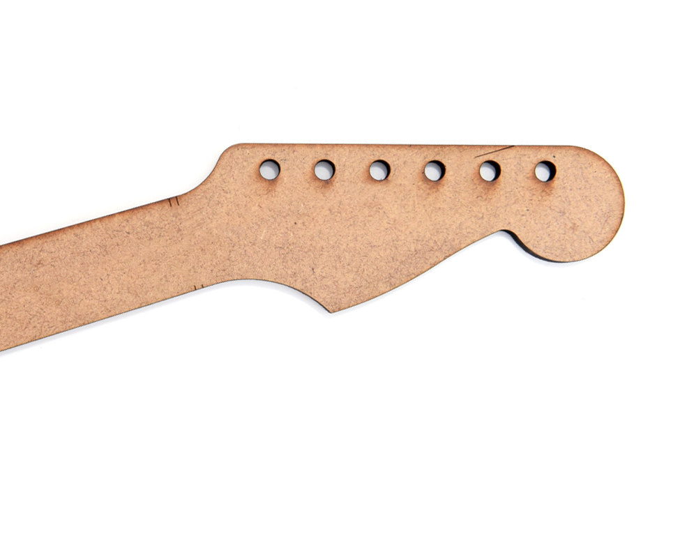 6-in-line guitar headstock with six tuner holes on one side