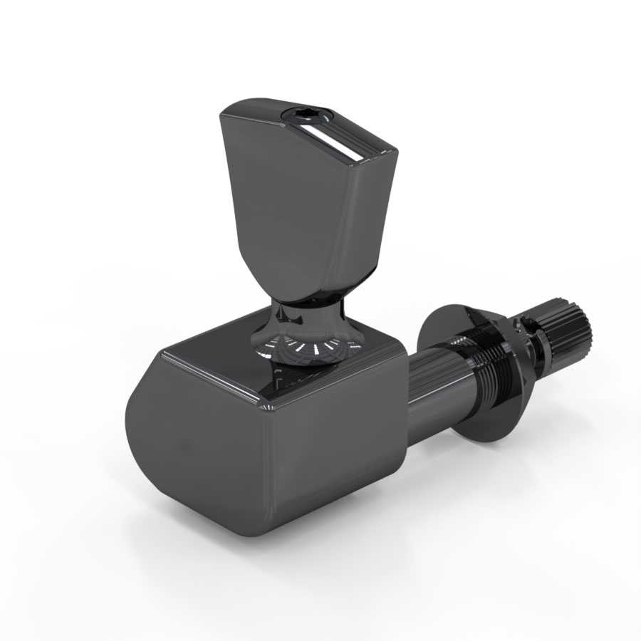 PowerHead automatic guitar tuning peg - Black chrome Tulip, bass side PowerHead automatic guitar tuning peg - Black chrome Tulip, bass side