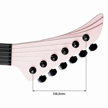 TronicalTune C3 guitar tuner - headstock fit 126.5 mm Guitar headstock with 126.5 mm spacing marked for checking TronicalTune C3 guitar tuner compatibility