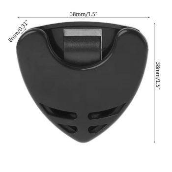 Guitar pick holder dimensions Black guitar pick holder with width and height measurements